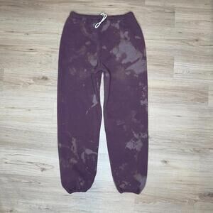 Vintage Russell Athletic Sweatpants Joggers Bleach Dstr Purple Drawstring USA XL